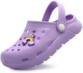 Nedaan Kids and Toddlers Garden Clogs for Boys and Girls,Unisex Eva Mules for Big Kid,Little Kid,Toddler,Boy and Girl Closed Toe Slide Sandals Purple