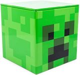 Minecraft Creeper 4-Inch Tin Storage Box Cube Organizer with Lid | Basket Container, Cubby Cube Closet Organizer, Home Decor Playroom Accessories | Video Game Toys, Gifts And Collectibles