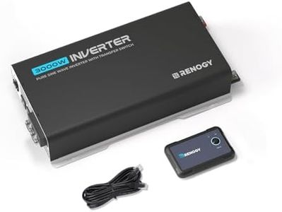 Renogy 3000W 12V Pure Sine Wave Inverter with Transfer Switch, Built-in Bluetooth, Inverter 12VDC to 120VAC for Truck, RV, Home, Camping, 6000W Surge Power, Remote Controller