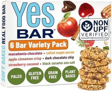 YES Nut Bars - Six Flavor Variety Pack - Soft Chewy Healthy Snack Bars Made with Organic Maple Syrup – Vegan, Paleo, Gluten Free, No Refined Sugar, Dairy Free, Plant Based Protein, Low Sugar - 6 Count