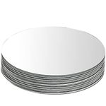 Suwimut Set of 12 Round Mirror Trays, 10 Inch / 25cm Circle Mirror Candle Plates Glass Mirror Tiles for Table Centerpieces, Crafts, Wedding, Party, Christmas Decorations