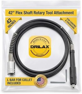 Drilax Flexible Rotary Drill Tool Drive Flex Shaft Attachment 42 inch Extension Fits 1/8 inch Collet Grinding, Polishing Compatible with Standard Rotary Tools