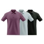 ALLES KLEIDER Polyester Mens Regular fit Polo T-Shirt | Purple, PaleTurquoise, ForestGreen | S | Combo