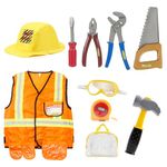 Mizzuco Construction Worker Costume Kids Dress Up Role Play Pretend Worker Costume Kits for Halloween