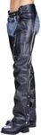 Xelement 7550 'Classic' Black Unisex Leather Motorcycle Riding Chaps - 38