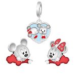 H.ZHENYUE Mouse Animation Series Charm Bead fit Bracelet Necklace for Woman Girls,925 Sterling Silver Pendant Beads with Cubic Zirconia,Happy Birthday Christmas Halloween Valentine's Day Gifts 3 Packs