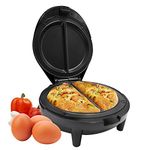 Geepas 1000W Omelette Maker | Dual Electric Non-Stick Egg Cooker | Automatic Temperature Control & Power Light Multi Cooker for Omelettes, Fried, Poached & Scrambled Eggs | Cool Touch, 2 Year Warranty