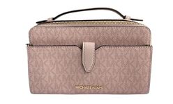 Michael Kors Medium Double Zip Phone Crossbody, Dark Powder Blush