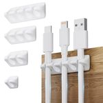 5Pack Cable Clips Kit, Mojimdo Cable Management for Desktop, Cord Clip Holder for Micro USB Type C iPhone USB to Lightning Charging Cable, Adhesive Cable Organizer for Wall Car Nightstand Under Desk