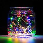 2 Pack Battery Powered 2M 20 LED Silver Wire Fairy String Lights LED Firefly Lights DIY Decoration for Bedroom Jars Christmas Wedding Party Festival Indoor Outdoor Camping - Muliticolour