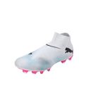 Puma Men Future 7 Match+ Ll Fg/Ag Soccer Shoes, Puma White-Puma Black-Poison Pink, 9 UK