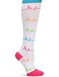 EKG Compression Socks by Nurse Mates - White