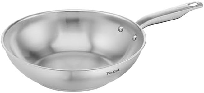 Tefal E4921925 Virtuoso Stainless Steel Induction Uncoated Wok Pan, 28 cm Diameter