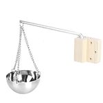 Joyzan Sauna Aroma Bowl, Essential Oil Bowl Cup Stainless Steel Hanging Fragrance Diffuser Container Spa Room Accessories with Swinging Arm Screws for Dry Steam Infrared Wall Mounted Health Care