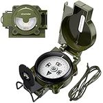 Anbte Hiking Compass, Professional Military Lensatic Compass Strong Magnetic Intensity 3000 Gauss, Accurate Waterproof Hand Held Compasses, Portable for Camping Navigation Survival Backpacking