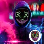 NeoGenius LED Light Up Mask for Halloween, Neon, and Bachelor Party Decoration (Green Pink)