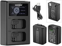 Neewer NP-FW50 Replacement Battery Charger Set, Compatible with Sony ZV-E10, a7, a7R, a7RII, a7II, a7SII, a7S, a7RII, a6300, a6400, a6500, RX10, 2-Pack 1100mAh Battery, Dual USB Charger, USB-C Cable