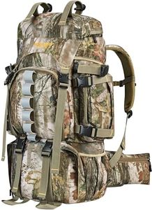 NEW VIEW Hunting Backpack with Waterproof Rain Cover, 60L Camo Backpack for Men, 600D Hunting Bag for Hunters, Hiking, Camping, tree, 60L