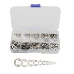 REES52 Stainless Steel E-Clip External Retaining Rings Circlip Assortment Kit 120 Pieces