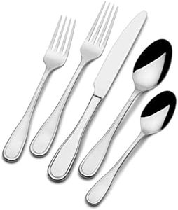 Fitz and Floyd Everyday Bistro Classic Silverware 45piece Service for Eight,Gray,5266453