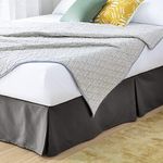 LINENSPA 14 Inch Microfiber Bed Skirt - Wrinkle and Fade Resistant - Box Spring Cover - Pleated - Full - Graphite