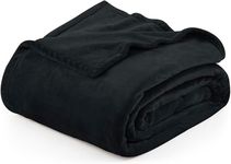 Utopia Bedding Black Fleece Blanket Queen Size Lightweight Fuzzy Soft Anti-Static Microfiber Bed Blanket (90x90 Inch)