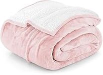 Utopia Bedding Sherpa Blanket California King Size [Pink, 102x96 Inches] - 480GSM Thick Warm Plush Fleece Reversible Blanket for Bed, Sofa, Couch, Camping and Travel