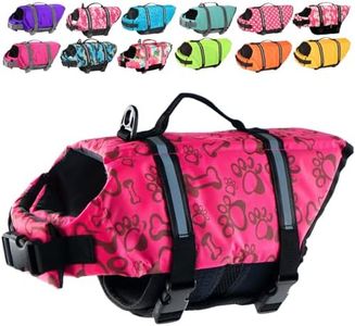 Doglay Dog Life Jacket, Dog Life Vest for Swimming Boating, Adjustable Puppy Life Jacket with Reflective Stripes, Superior Buoyancy Dog Swimming Vest for Small Medium and Large Dogs