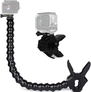 FitStill Jaws Flex Clamp Mount with Adjustable Gooseneck 19-Section Compatible with Go Pro Hero 12, 11, 10, 9, 8, 7, 6, 5, 4, Session, 3+, 3, 2, 1, Max, Fusion, DJI Osmo Action