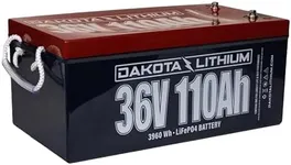 Dakota Lithium - 36V 110Ah Lithium Battery - Deep Cycle Battery for 36v Trolling Motor, 36v Golf Carts, 36v Electric Motors, and more - 36v Lithium Battery, 3960 Wh - 1 Battery - Charger not Included