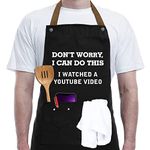 REHAVE Gifts for Dad, Funny Gifts for Husband, Boyfriend, Brother, Men Unique Birthday Gifts, Gifts for Mom, Father's Day Dad Gifts From Daughter Son – BBQ Cooking Chef Apron 3 Pockets, Kitchen Gifts