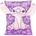 Disney Lilo and Stitch Angel 3D Snuggle Pillow - Super Soft Pink Plush Pillow - Measures 15 Inches