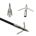 SHARROW 6pcs Bowfishing Arrowhead Hunting Fish Broadheads Bow Fishing Arrow Tips Point Stainless Steel