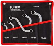 Sunex 9940M Metric S-Style Wrench Set Fully Polished 10 x 11mm - 18 X 19mm 5-Piece