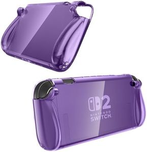 TERIOS Clear Case Compatible for Nintendo Switch OLED,Transparent Dockable Cover Hard PC Protector Case for Nintendo Switch OLED and Joy Con,Strong and Durable, Not Easy to Fall Off (Purple)