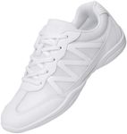 Smapavic Cheer Shoes for Youth Girls White Cheerleading Athletic Dance Shoes Tennis Sneakers for Competition Sport Training, White2406, 9.5