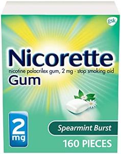 Nicorette Coated 2mg Nicotine Gum to Quit Smoking - Spearmint Burst Flavored Stop Smoking Aid - 160 Count