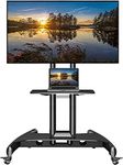 NB North Bayou Mobile TV Cart Rooling TV Stand with Wheels for 32 to 75 Inch LCD LED OLED Plasma Flat Panel Screens up to 100lbs AVA1500-60-1P (Black)