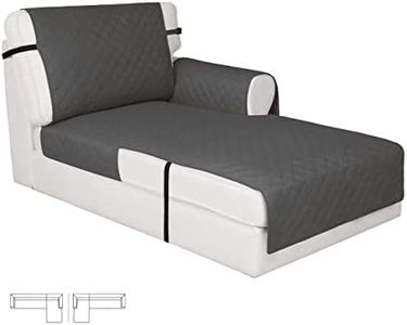 Easy-Going Reversible Chaise Lounge Couch Cover Water Resistant Sofa Cover Sectional L Shaped Sofa Slipcover with Adjustable Straps Furniture Protector for Dogs (115X34 in, Dark Gray/Dark Gray)