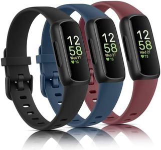 3 Pack Bands Compatible with Fitbit Inspire 3 Bands, Soft Silicone Adjustable Wristband Replacement Sport Straps Compatible with Fitbit Inspire 3 Fitness Tracker (Black+Navy Blue+Wine Red)