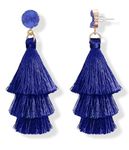 FIBO STEEL Colorful Tassel Earrings for Women Layered Bohemian Earrings, Big Statement Tiered Fringe Drop Dangle Earrings Christmas Valentine Earrings Party Jewelry Gift