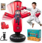 PUNCHO Punching Bag for Kids: 63" Kids Punching Bags 3-8 with Gloves, Pump, PUNCHO eBook - Kid Boxing Bag Set & Birthday Gift (Red Kids Punching Bag)