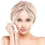 Silk Hair Bonnet Hair Wrap for Sleeping Satin Bonnet Night Sleep Cap for Women Curly Hair Care Double Layer Head Scarf with Strong Elastic Band for Washing Makeup Sport