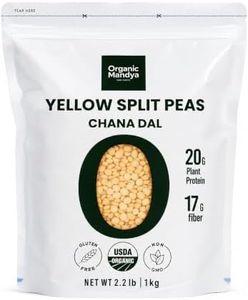 Organic Mandya Yellow Split Peas (Chana Dal), Gluten-Free, Non-GMO, Plant-Based Protein, 2.2 lb (1 kg)