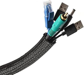 Ausgear 16.5ft - 1/2 inch Cable Management Protector, Flexible Split Cable Sleeve Cord Organizer Wire Loom Tubing for USB Cable Power Cord Audio Video Cable Management – Prevent Cat from Chewing Cords