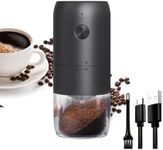 Coffee Grinder XVersion Electric Espresso Grinder Wireless Portable Coffee Bean Grinder with Cleaning Brush and Removable Bowl,Adjustable Coarseness Grind Setting and USB Rechargeable - Black