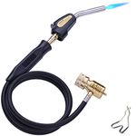 Propane Torch Hand Hose, Mapp Gas Torch,Welding Torch,Hose Length 1.5M/60"Maximum Operating Temperature 1900℃/3600℉-with Hook (Quick Ignition Style)