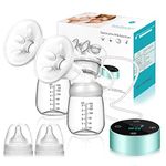 PiAEK Breast Pump, Electric Breastfeeding Pump 3 Modes 10 Levels Dual Rechargeable Nursing Double Breast Milk Pump Massage with Touchscreen LED BPA Free