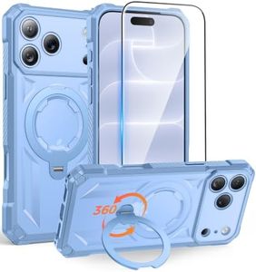 FNTCASE for iPhone 18 Pro Max/ 17 Pro Max Case with 360 Spin Magnetic Stand