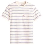 Levi's Men's Ss Classic Pocket Tee T-Shirt, Driftwood Stripe Egret Slub, S